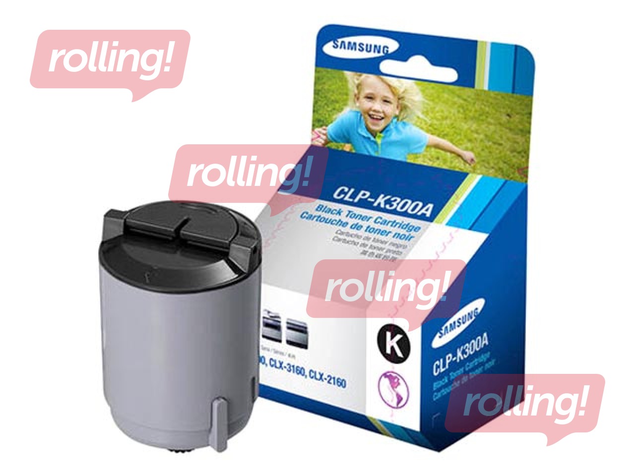 Toonerkassett Samsung CLP-300, must, (2000 lk)