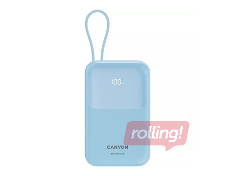 Mobiililaadija Canyon OnPower 101, 10000mAh, PD 22,5W, kaabliga, sinine