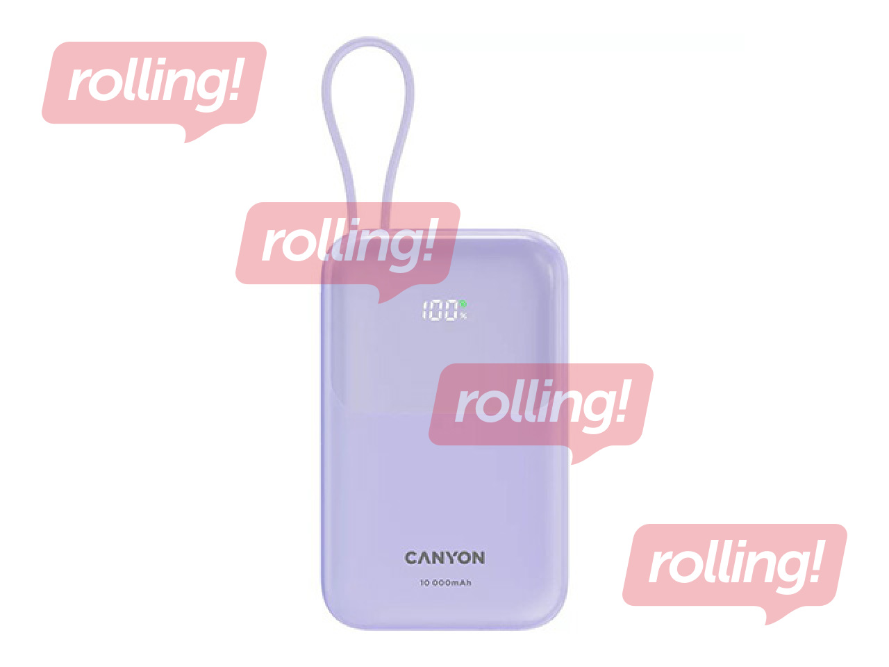 Mobiililaadija Canyon OnPower 101, 10000mAh, PD 22,5W, kaabliga, lilla