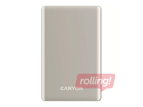 Magnētiskais mobilais lādētājs Canyon, OnPower 505 slim, MagSafe PD 20W, 5000mAh, bēšs