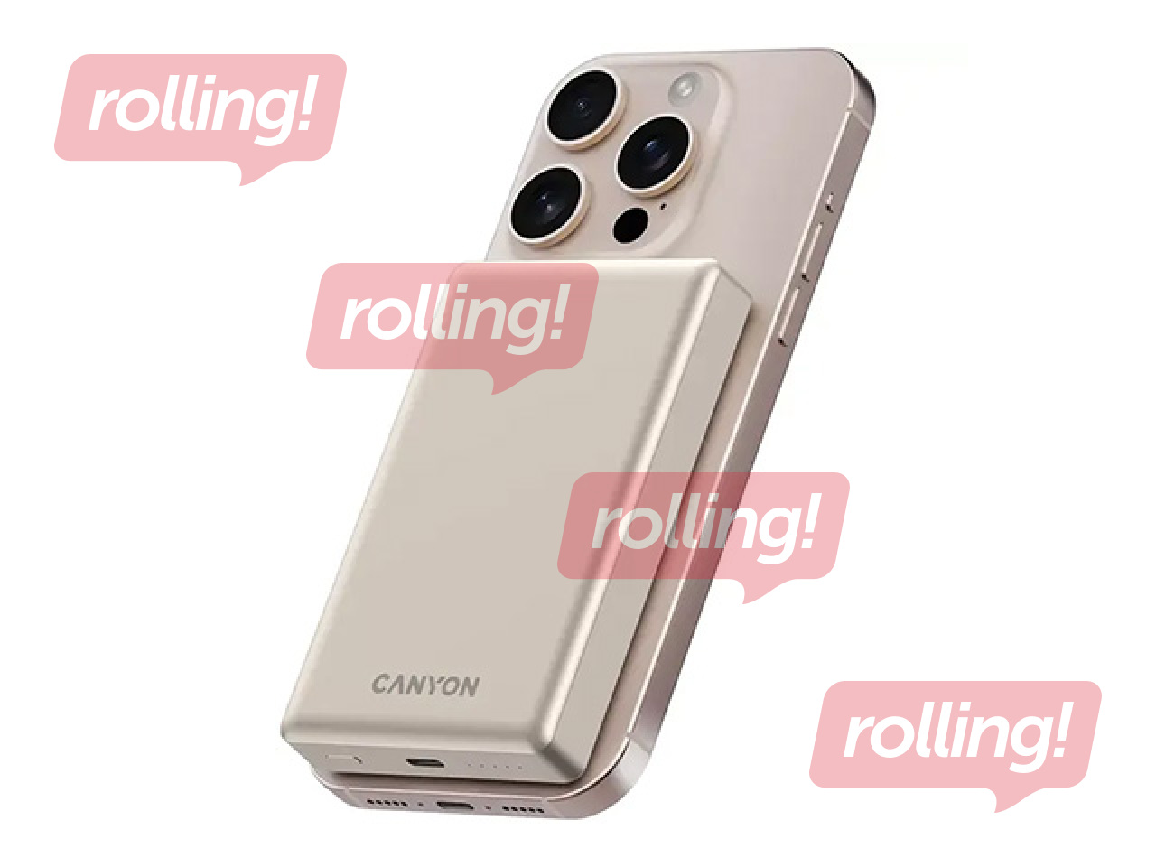 Magnetiline mobiililaadija Canyon OnPower 510 slim MagSafe PD 20W, 10000mAh, beež