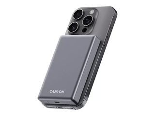 Magnetiline mobiililaadija Canyon OnPower 510 slim MagSafe PD 20W, 10000mAh, tumehall