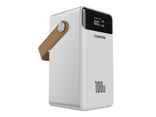 Mobiililaadija Canyon OnPower 610 PD 100W, 60000mAh, kaabliga, valge