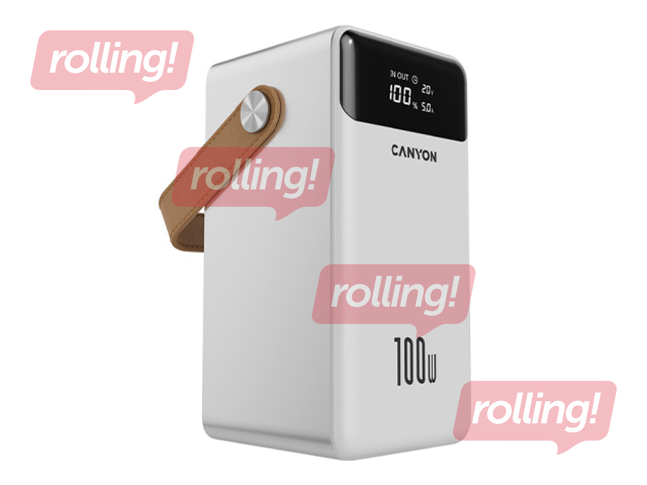 Зарядное устройство Canyon OnPower 610 PD 100W, 60000mAh, с кабелем, белый