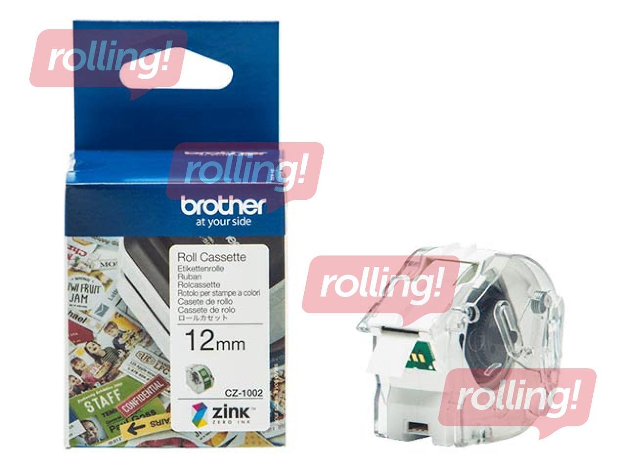 Brother CZ-1002 12mm x 5m pilnkrāsu uzlīmes