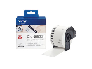 Brother DK-N55224 Continuous Non-Adhesive Paper Roll – Black on White, 54mm