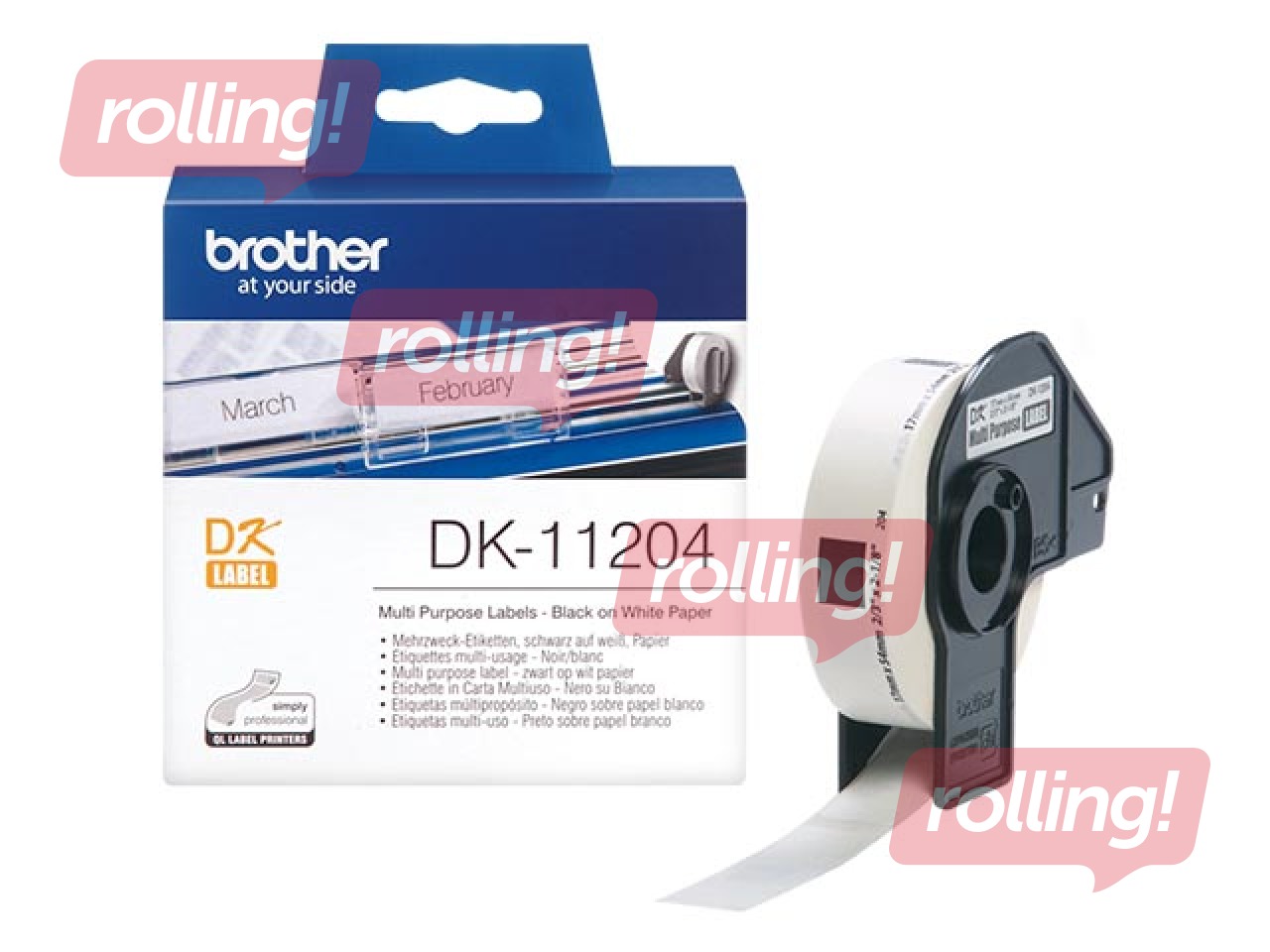 Kleepkirjalint Brother DK11204, universaalsed kleebised 17x54mm, 400 kleebist