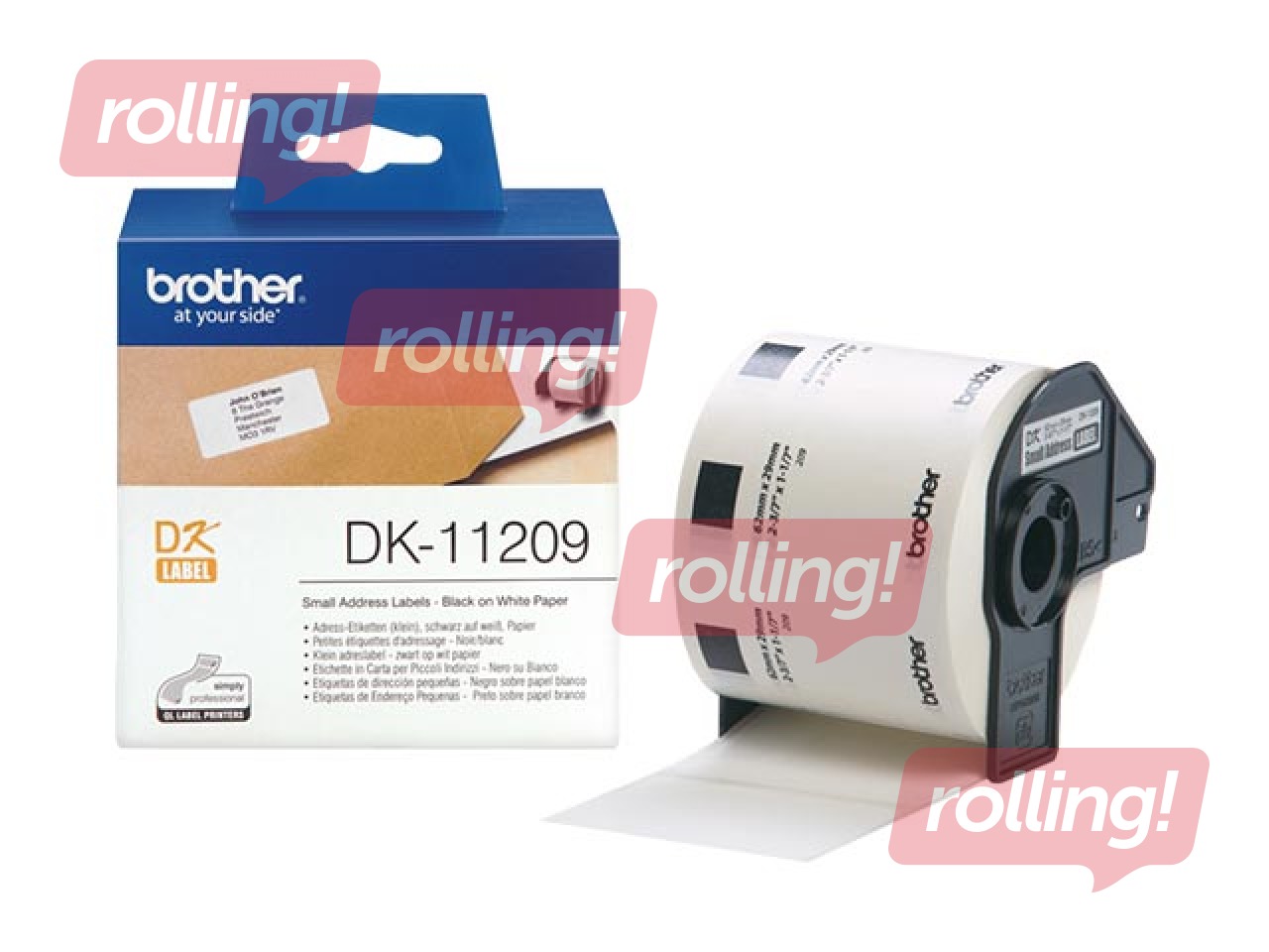 Kleepkirjalint Brother DK11209, väikesed aadressi kleebised 29x62mm, 800 kleebist 