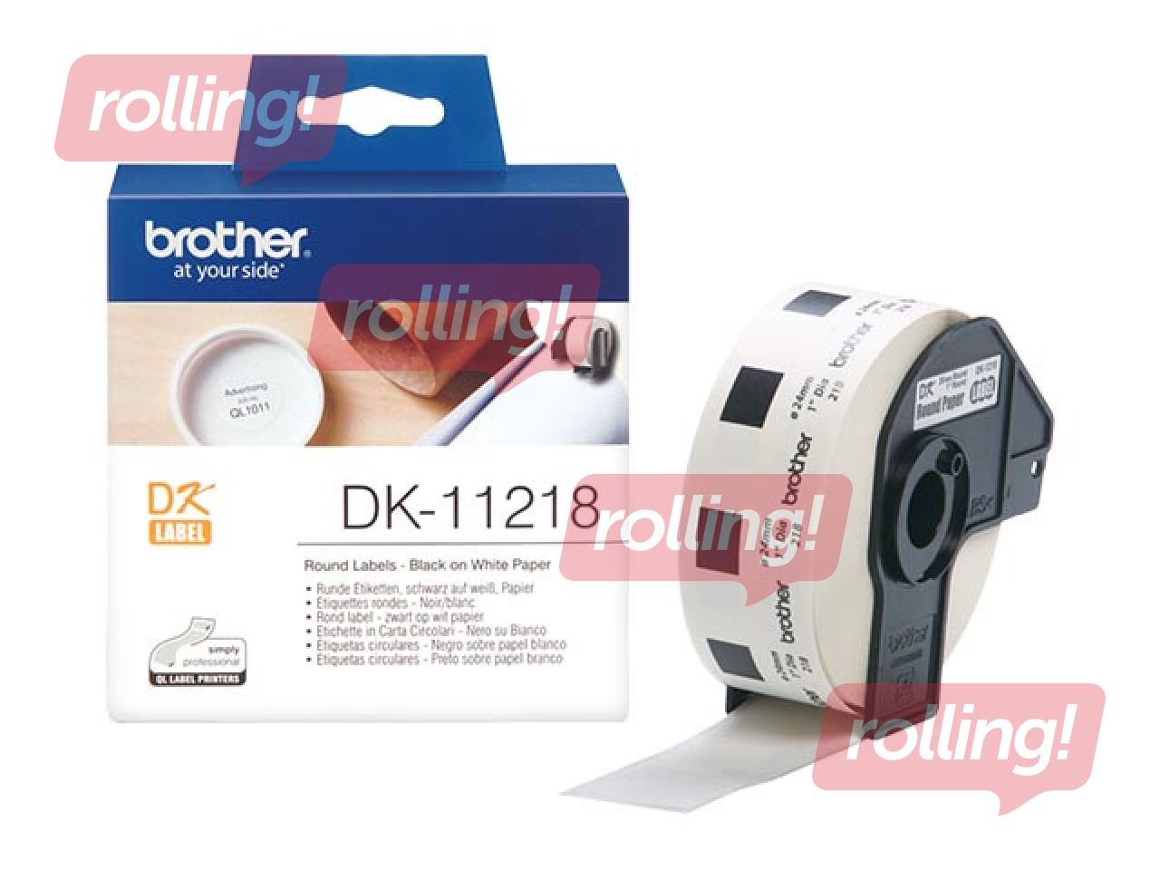 Brother apļveida uzlīmes 24 MM diametrā 1000 GAB