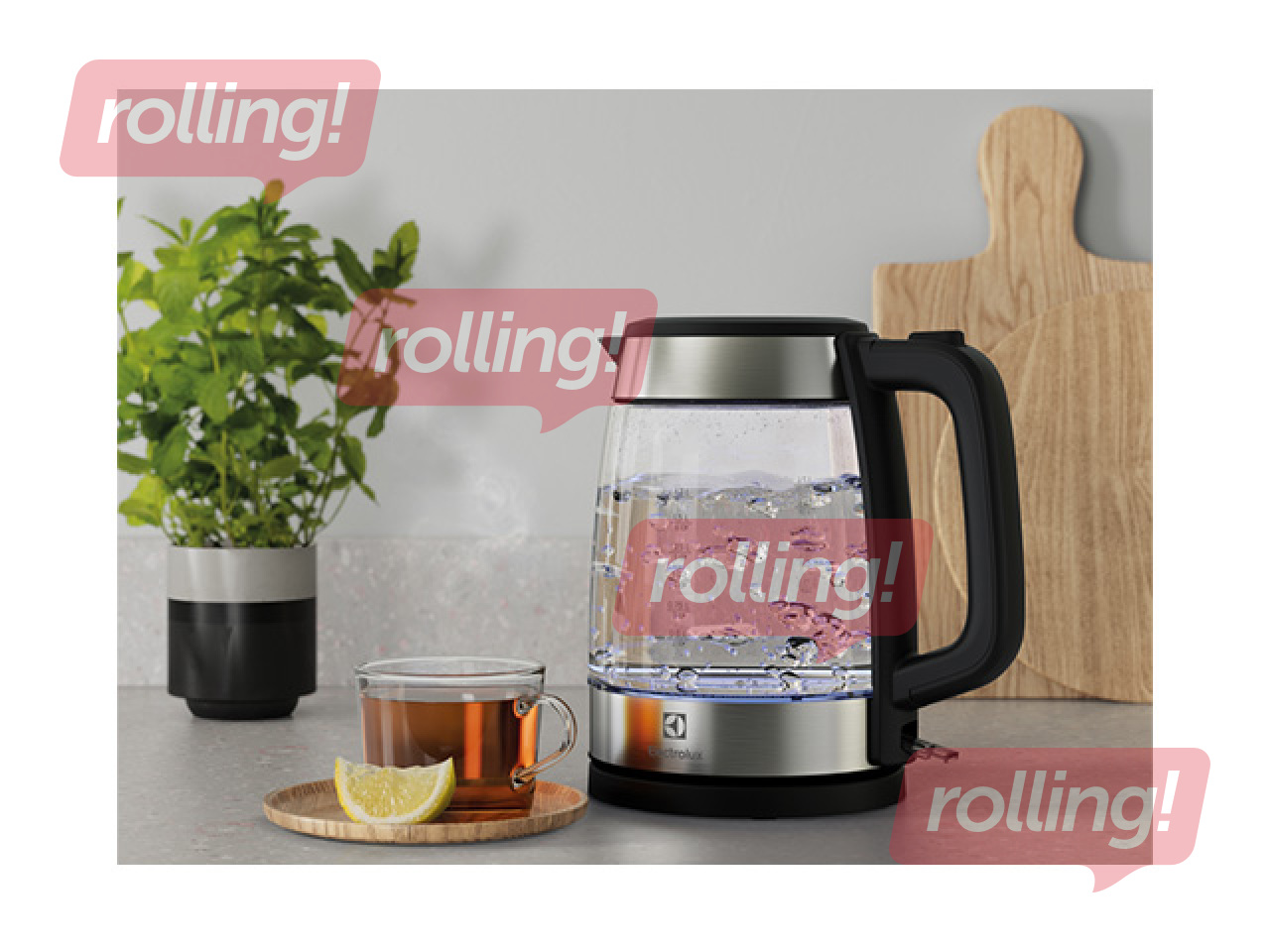 Elektriline teekann Electrolux 1,7 l, 2200W, klaas, roostevaba teras