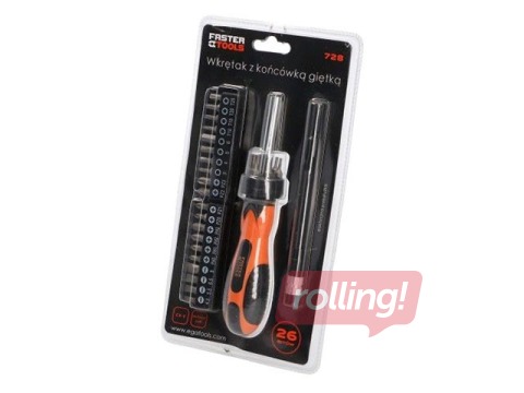 Skrūvgriezis 1/4'' +26 uzgalis komplekts + lokans pagarinātājs