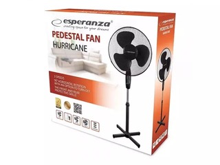 Grīdas ventilators Esperanza Hurricane EHF001, Melns, 40cm, 50W