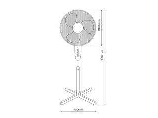 Põrandaventilaator Eco light, valge, 40cm, 45W