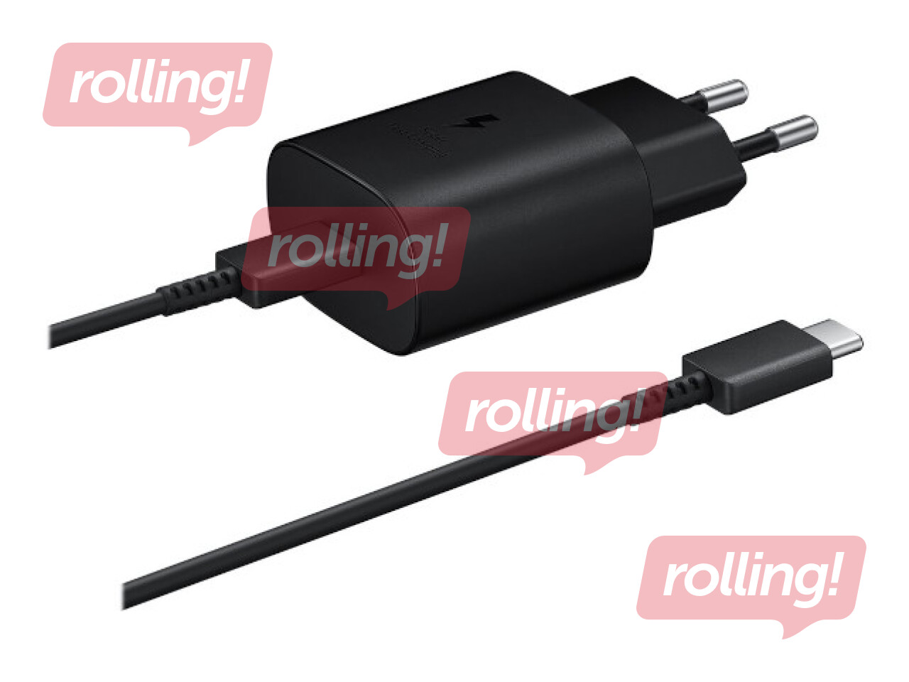 Зарядное устройство Samsung EP-TA800, Type C, + кабель, 25W, 1.0 m, черный