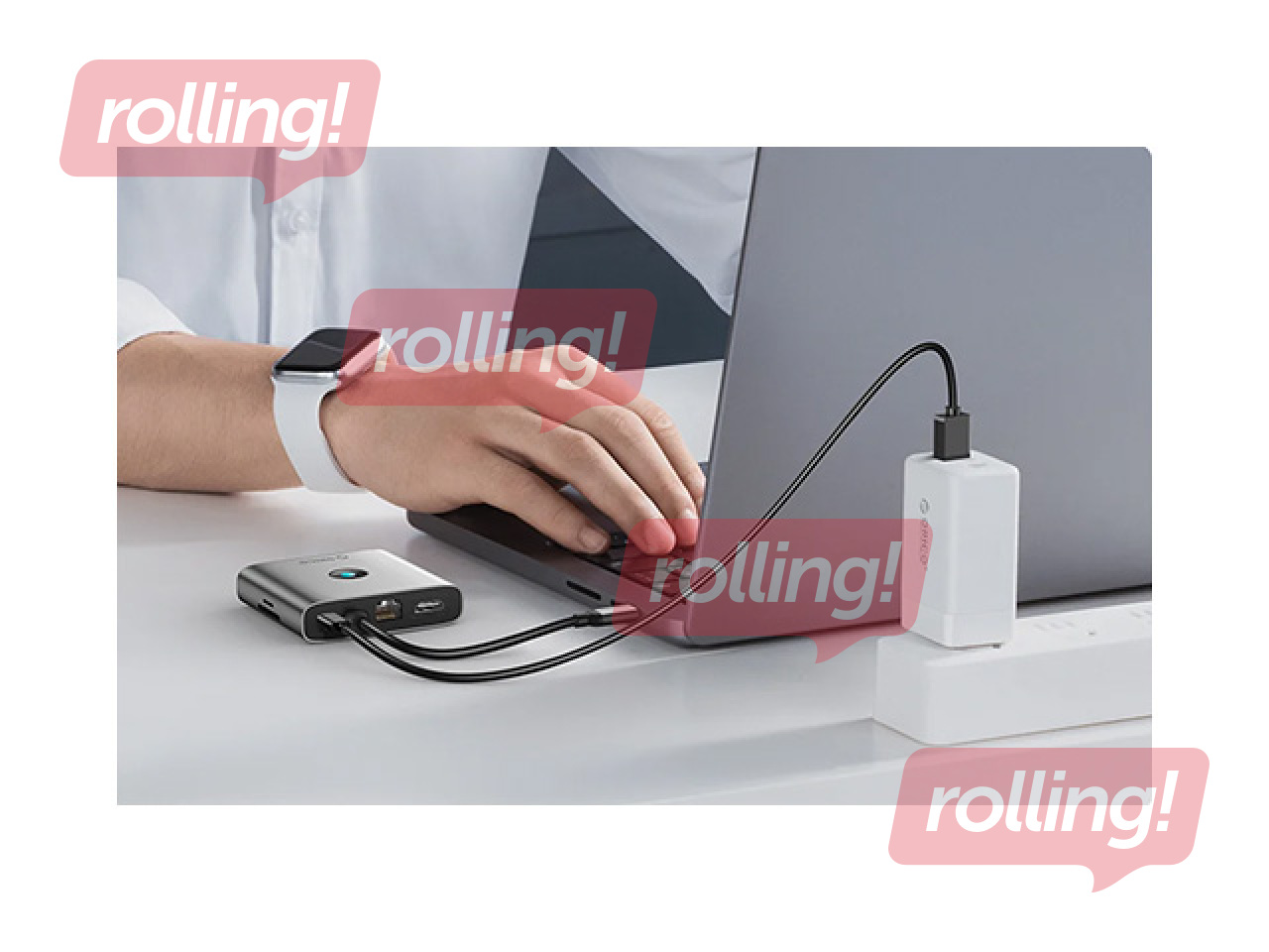 Адаптер Orico 6-in-1 hub, HDMI 4K + 2x USB-A 3.0, USB-C, 100W PD