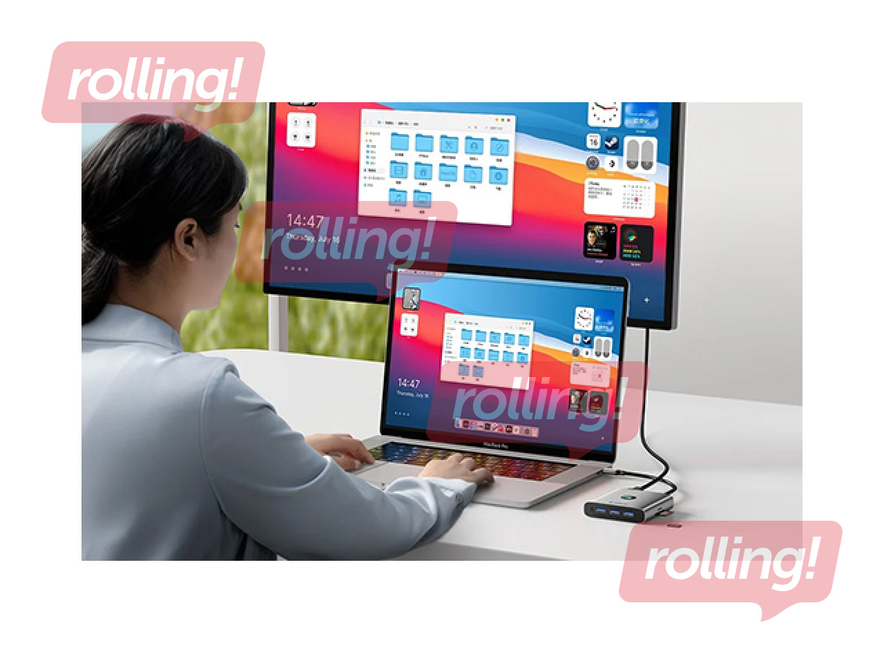 Adapteris Orico 6-in-1 hub, HDMI 4K + 2x USB-A 3.0, USB-C, 100W PD