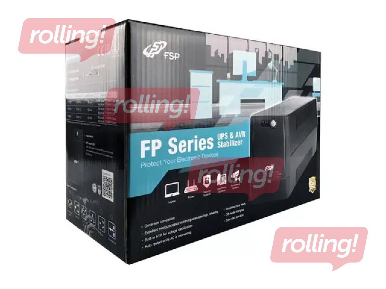 Katkematu toiteallikas FSP FP 2000, 2000VA, 1200W, must