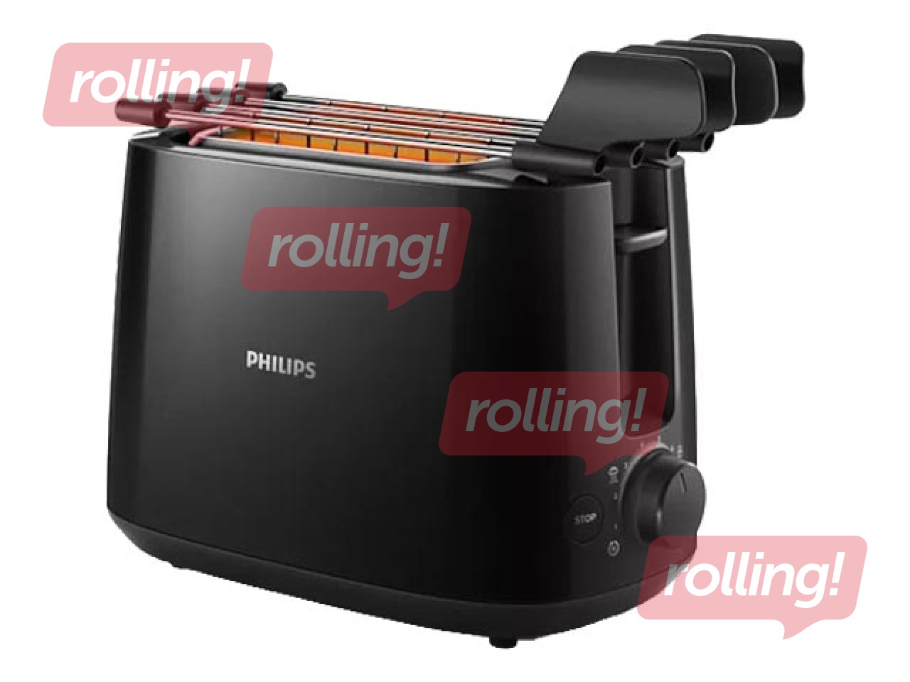 Röster Philips Viva Collection Toaster, 650W, plastik, must