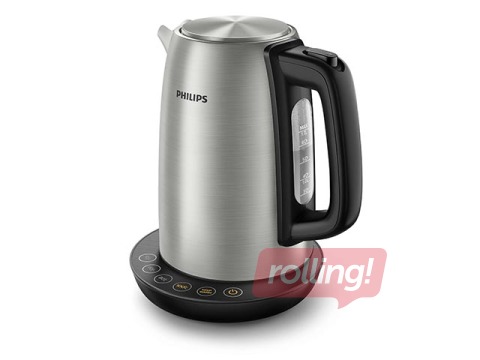 Электрический чайник Philips с контролем температуры 1.7 л, 2200 Вт, нержавеющая сталь