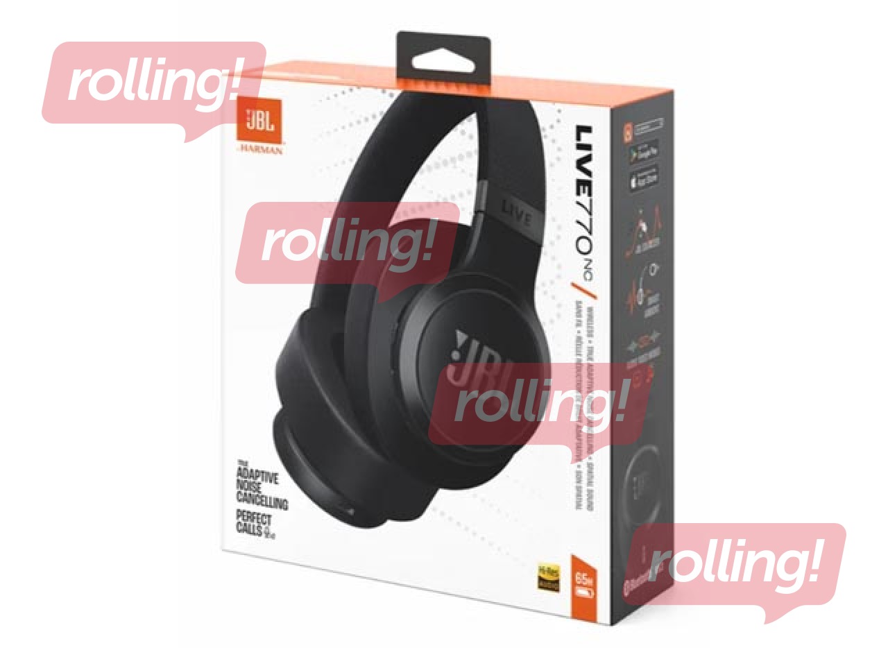 Bezvadu austiņas JBL Live 770NC Noise Cancelling, Melnas