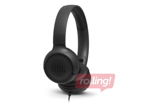 Austiņas ar mikrofonu JBL Tune 500, Melnas