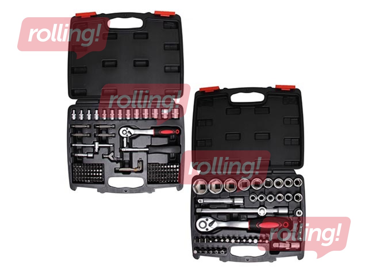 Kraftmann Muciņu-uzgaļu komplekts 1/4''+1/2'' 174 gab