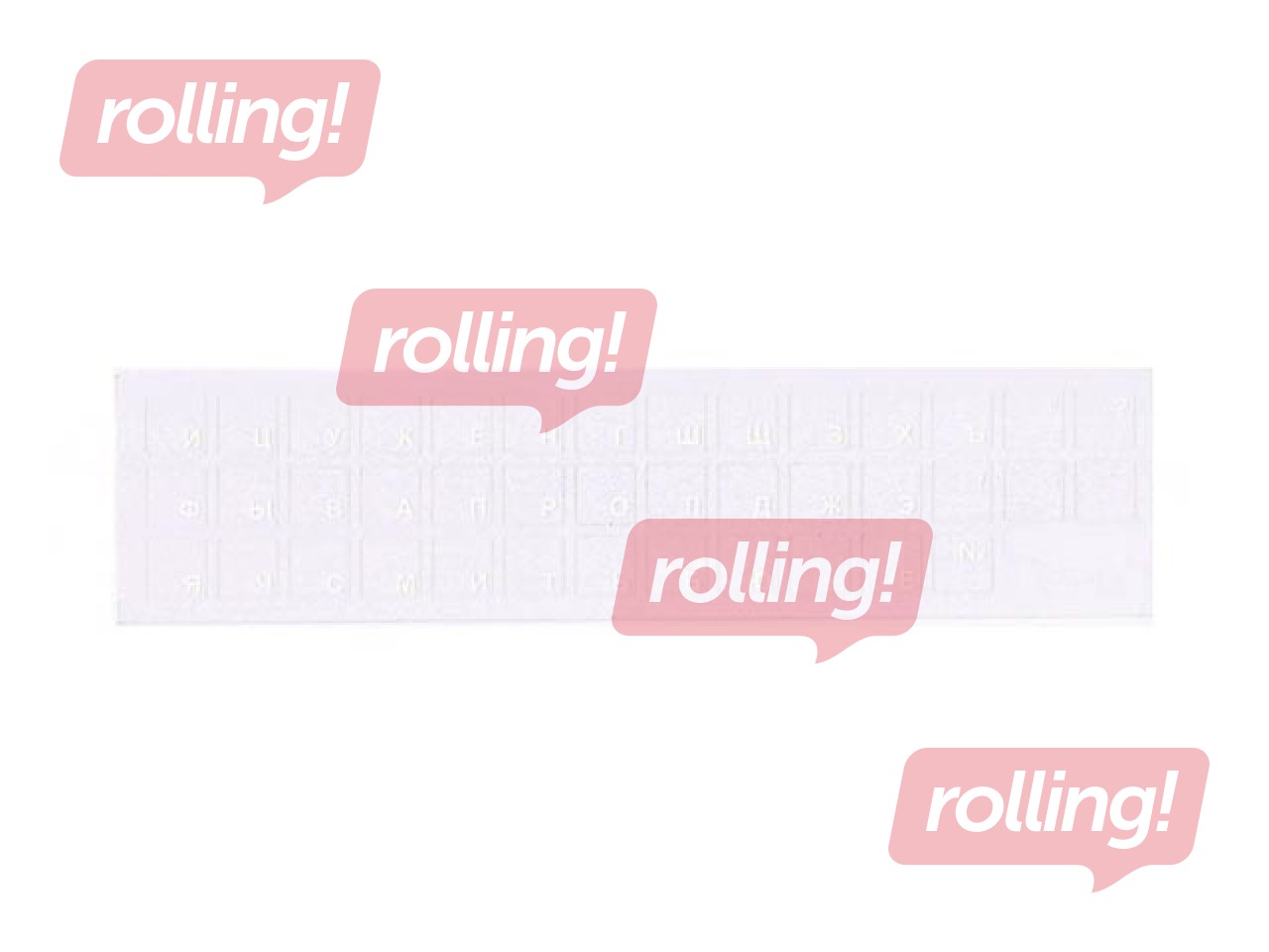 Keyboard sticker Transparent / White, RUS