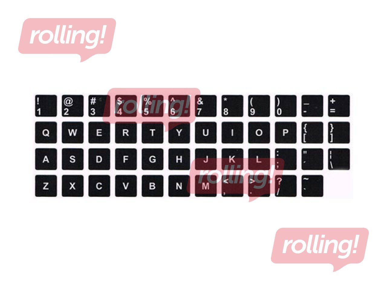 Keyboard sticker Black / White, Latin