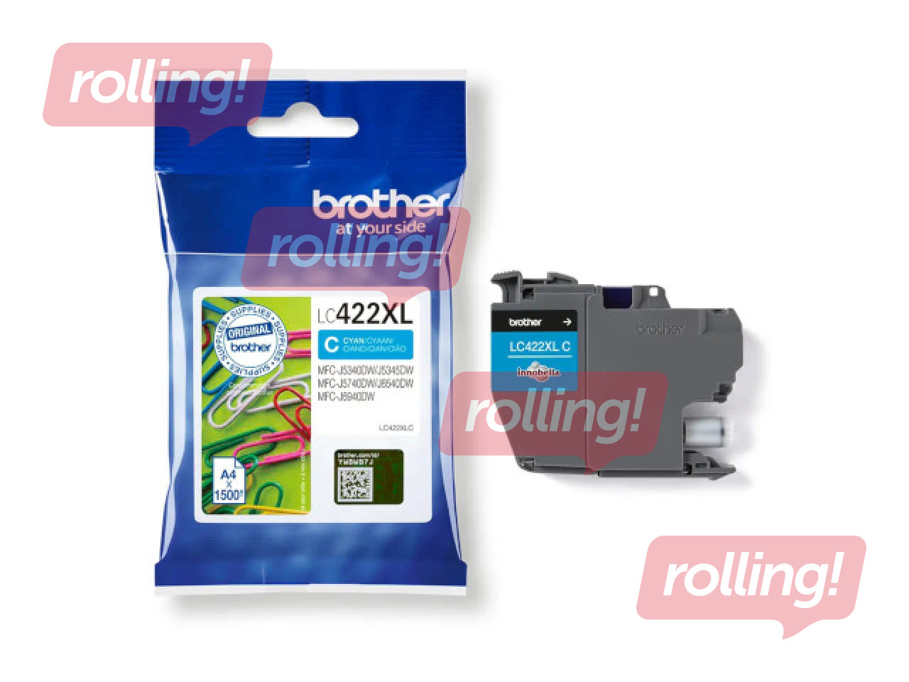 Tintes kasete Brother LC-422XLC, ciānzila (1500 lpp)