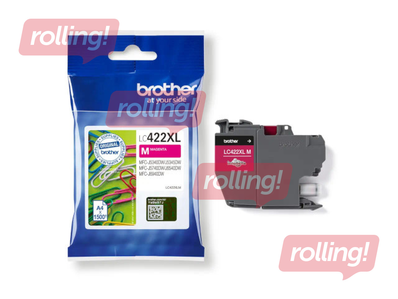 Tintes kasete Brother LC-422XLM, fuksīna sarkana (1500 lpp)