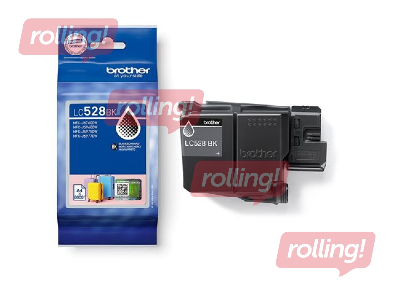 Tintes kasete Brother LC 528BK, melna (6000 lpp)