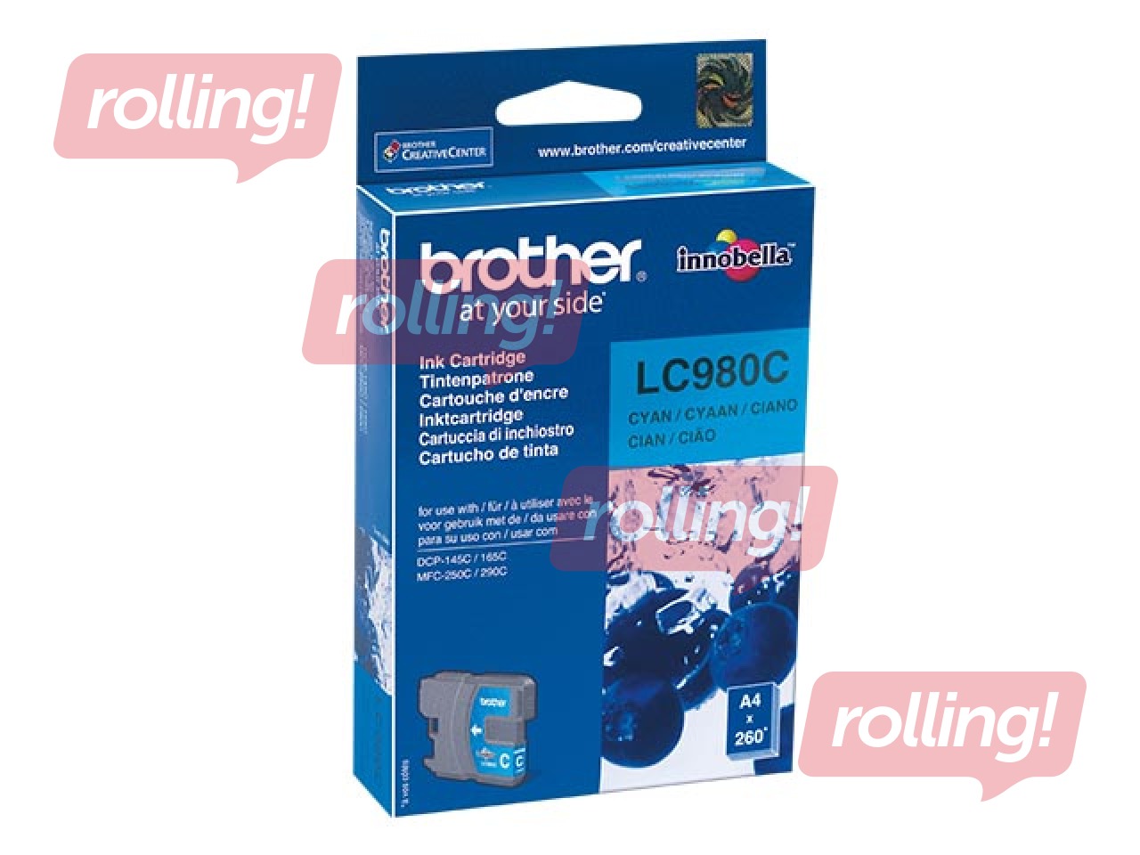 Чернильный картридж Brother LC980, голубой, (260 стр.)