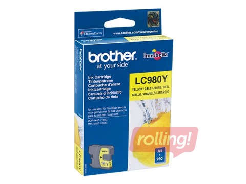 Чернильный картридж Brother LC980, жёлтый, (260 стр.)