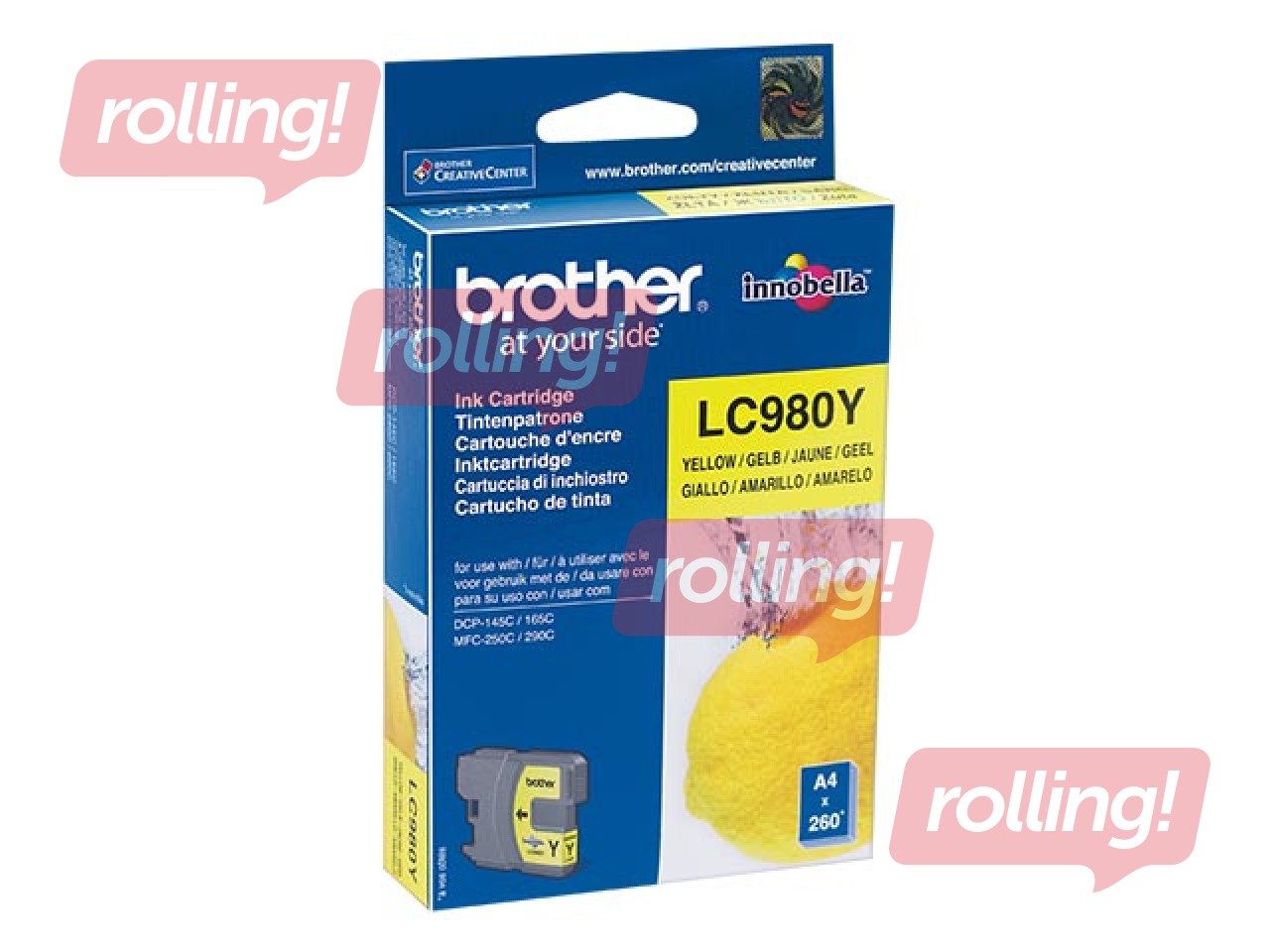 Чернильный картридж Brother LC980, жёлтый, (260 стр.)