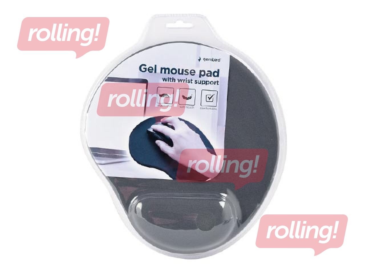 Hiirematt Gembird Gel, hall, 24 x 22 cm