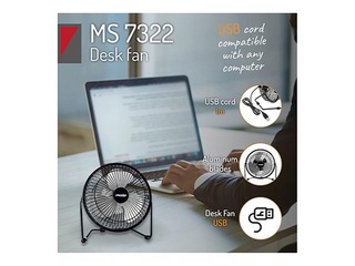 Lauaventilaator Mesko MS 7322, 15 cm, must, USB