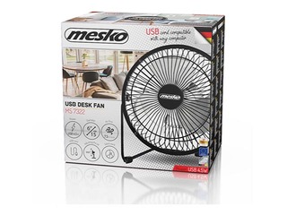 Ventilators galda Mesko MS 7322, 15cm, melns, USB