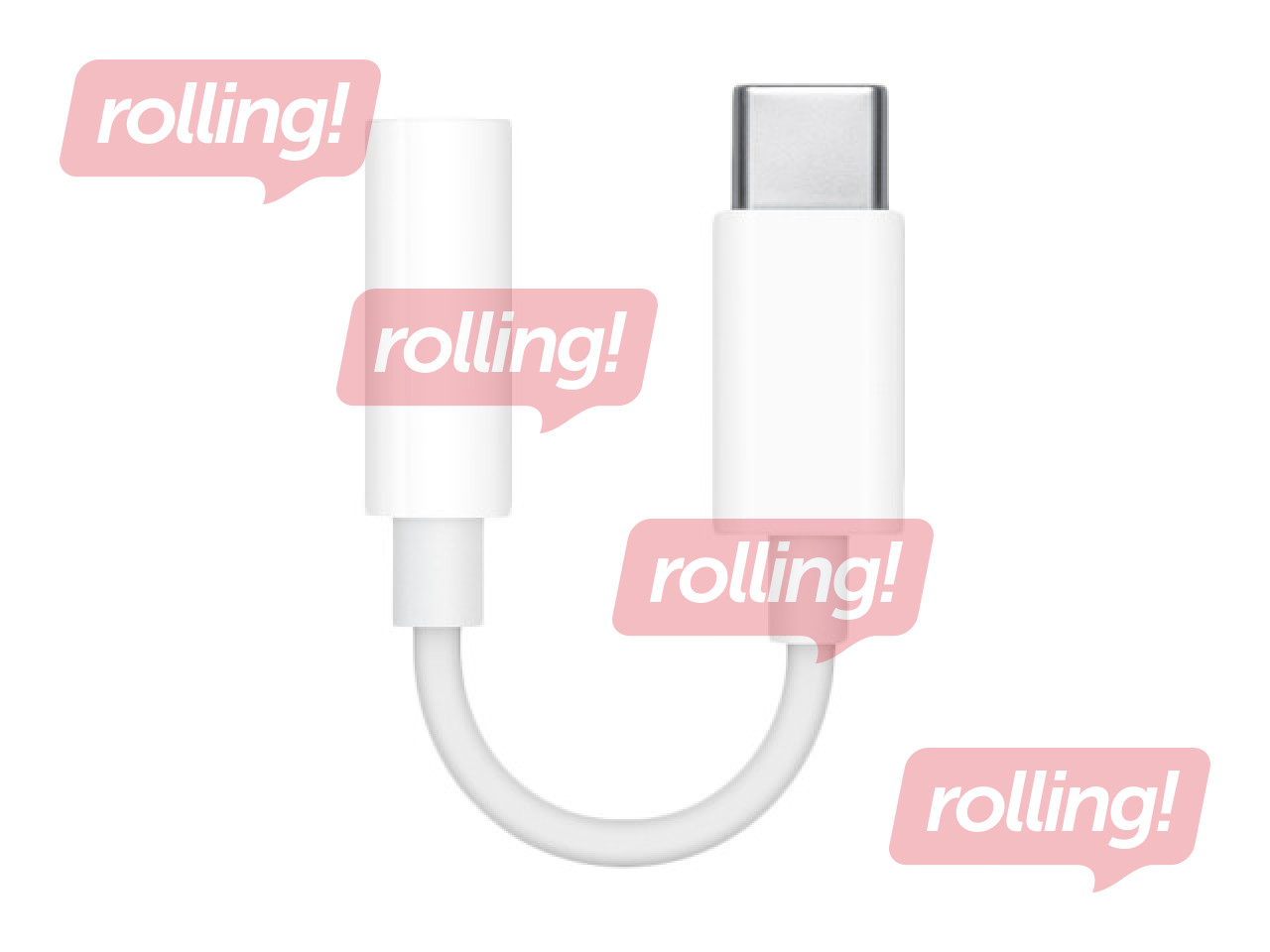 Audioadapter Apple Type C - 3.5mm,  A2155, valge