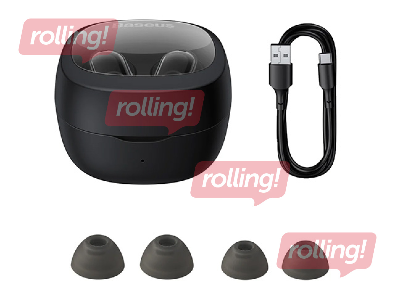 Baseus Bowie WM02 TWS juhtmeta kõrvaklapid, Bluetooth 5.0 (must)