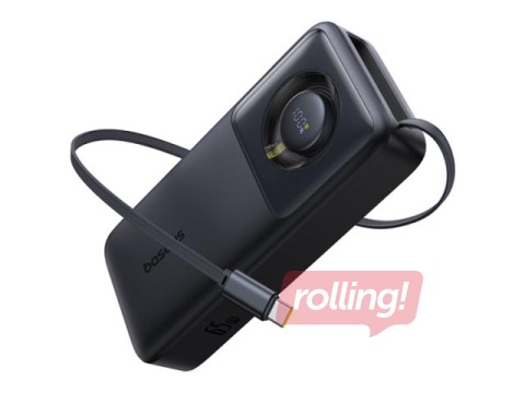 Mobiililaadija Baseus Free2Pull, 20000mAh, 65W, kaabliga, must