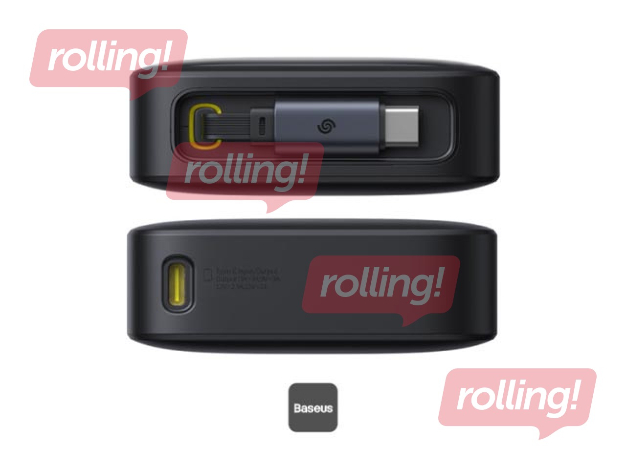 Mobiililaadija Baseus Free2Pull, 20000mAh, 65W, kaabliga, must