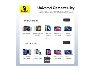 Mobilais lādētājs Baseus Free2Pull, 20000mAh, 65W, ar vadu, melns