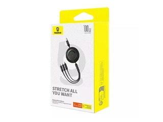 Ühenduskaabel Baseus, Free2Draw USB – Type C/Lightning/Micro USB 100W, 1.1m, must