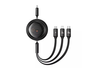 Ühenduskaabel Baseus, Free2Draw Type C – Type C/Lightning/Micro USB 100W, 1.1m, must