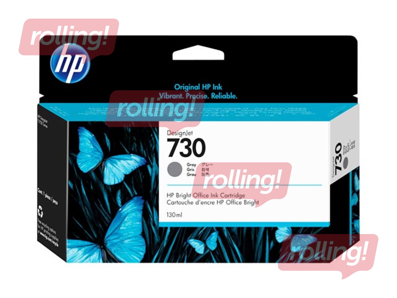 Tintes kasete HP 730 DesignJet T1700 serries, Pelēka, 130ml