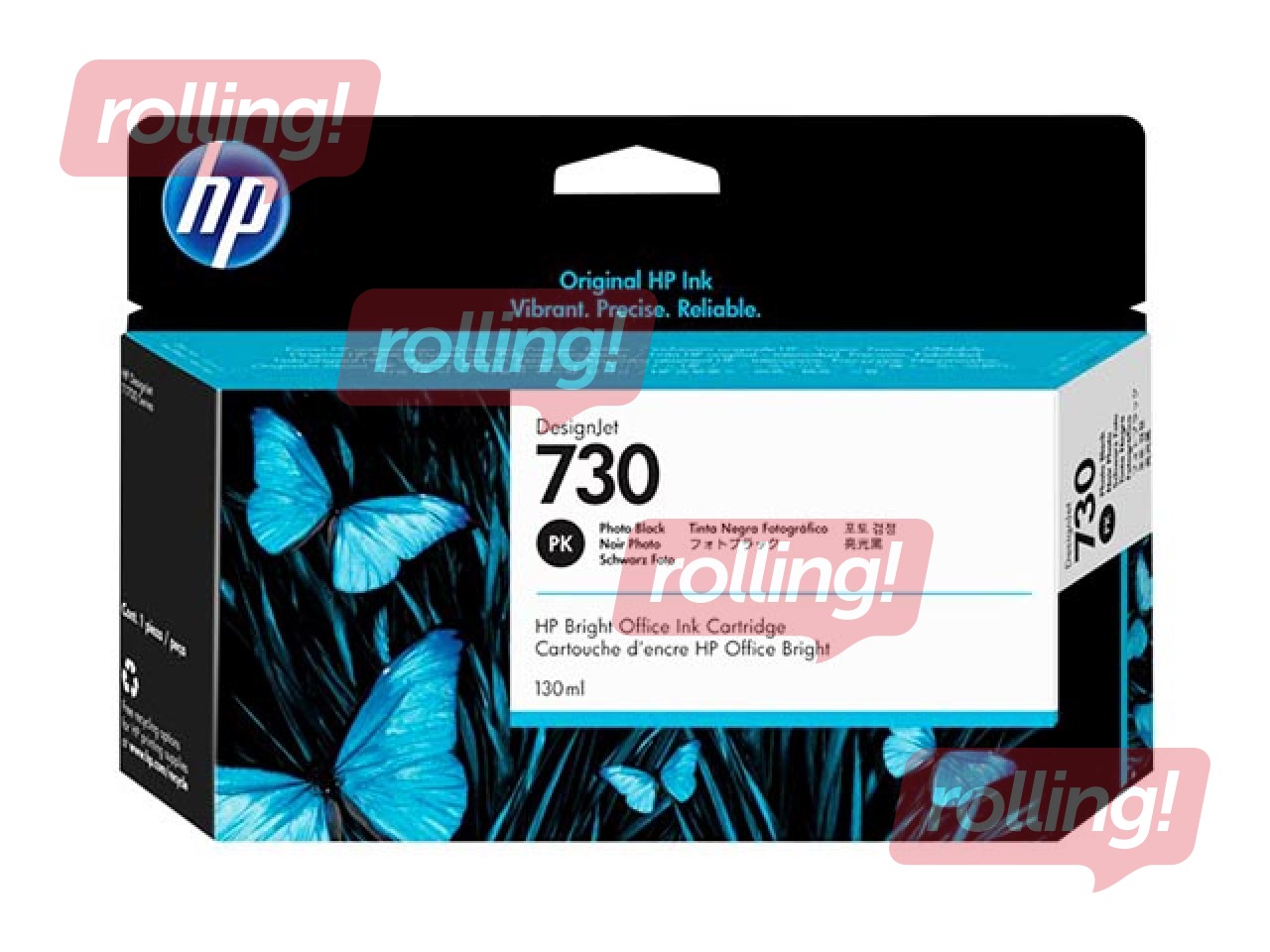 Tintes kasete HP 730 DesignJet T1700 serries, Foto Melna, 130ml