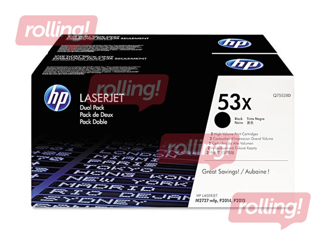 HP 53X 2-pack High Yield Black Original LaserJet Toner Cartridges