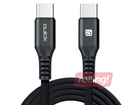 Quick QB-131 punutud 60 W laadimis- ja andmesidekaabel USB-C – USB-C, 1,5 m