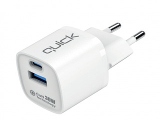 Зарядное устройство Quick QG-322 GaN Charger USB-C / USB, 30W