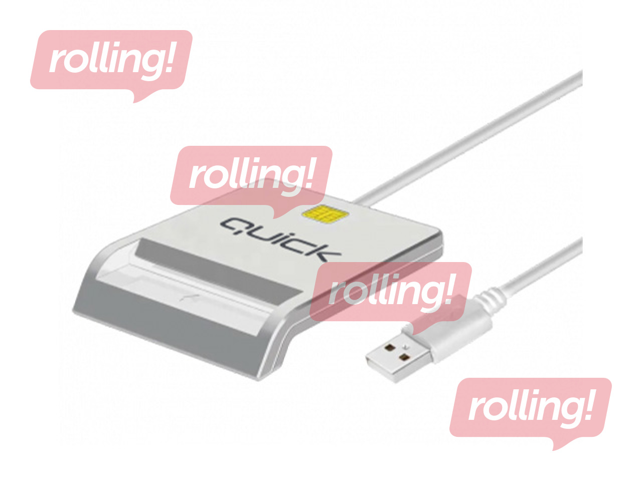 Viedkaršu lasītājs Quick QR-511 Smart ID Karšu lasītājs USB-A Male, balts